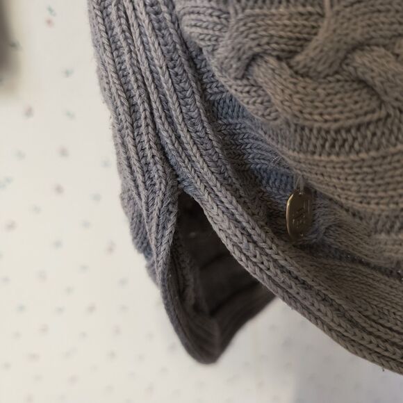 Lauren Ralph Lauren Sweater Women XL* Gray Cable Knit Cotton Hi Lo *Minor Flaws* - Picture 6 of 16